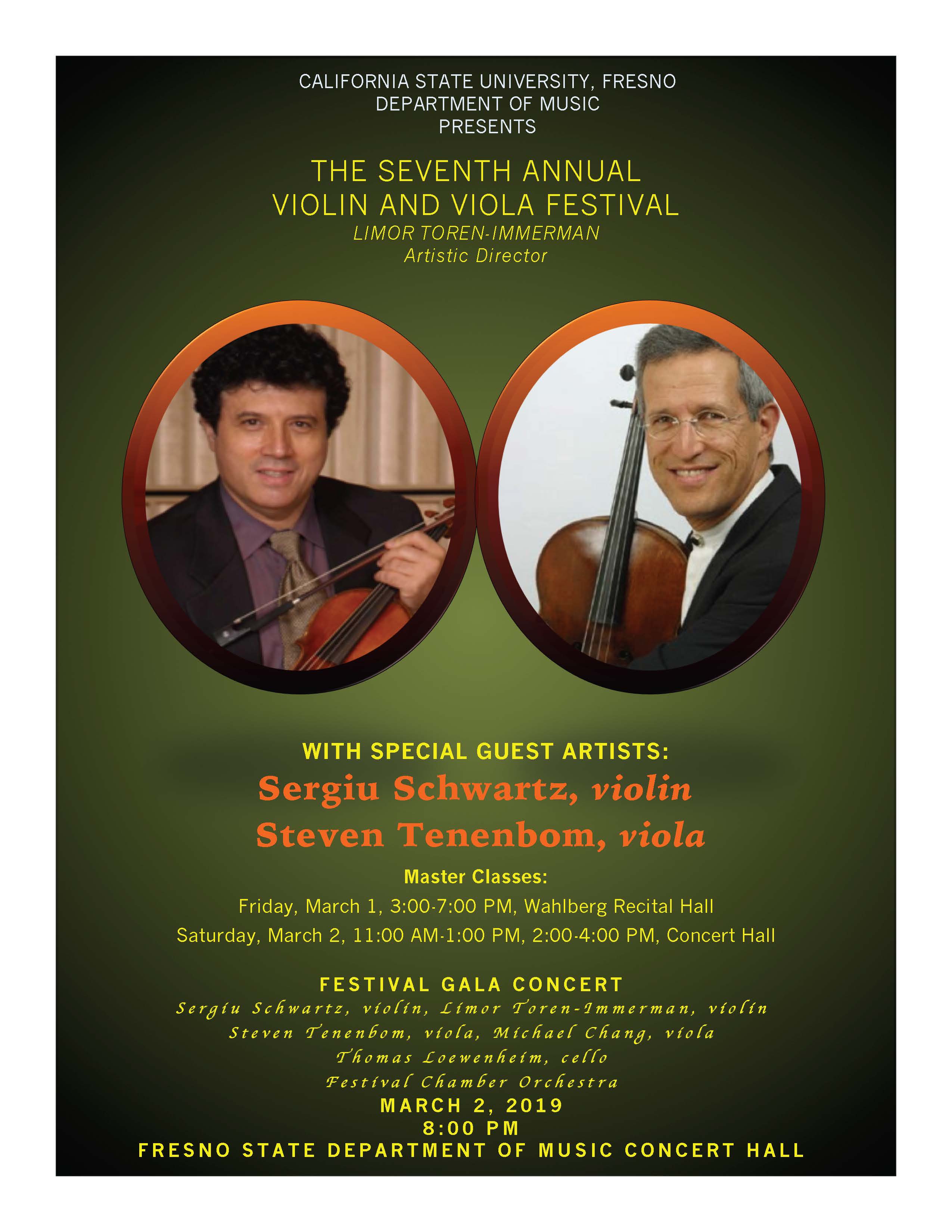The Fresno State Annual Violin and Viola Festival Department of Music